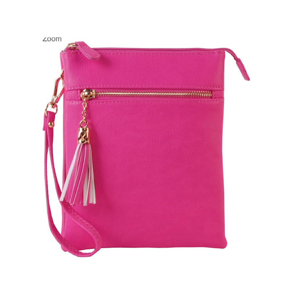 Fuchsia Multi Compartment Crossbody Purse MeAndMommysCloset