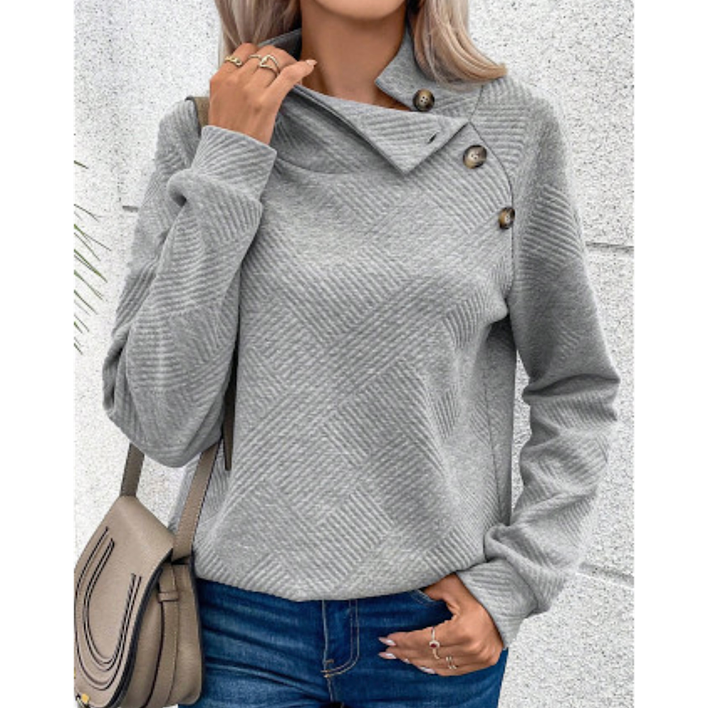 Asymmetrical high neck deals sweatshirt