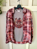 Boho Witch Graphic T-Shirt and Bleached Dyed Flannel Set