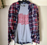 Retro Merry ChristmasTee & Flannel Set