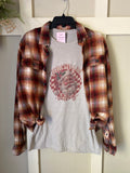 Santa Christmas Vibes Retro Tee & Flannel Set