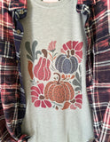 Boho Floral & Pumpkins Tee & Flannel Set