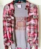 Autumn in my Soul Graphic T-Shirt and Bleached Dyed Flannel Set