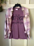 In my Defense Graphic T-Shirt & Bleach Dyed Flannel Set