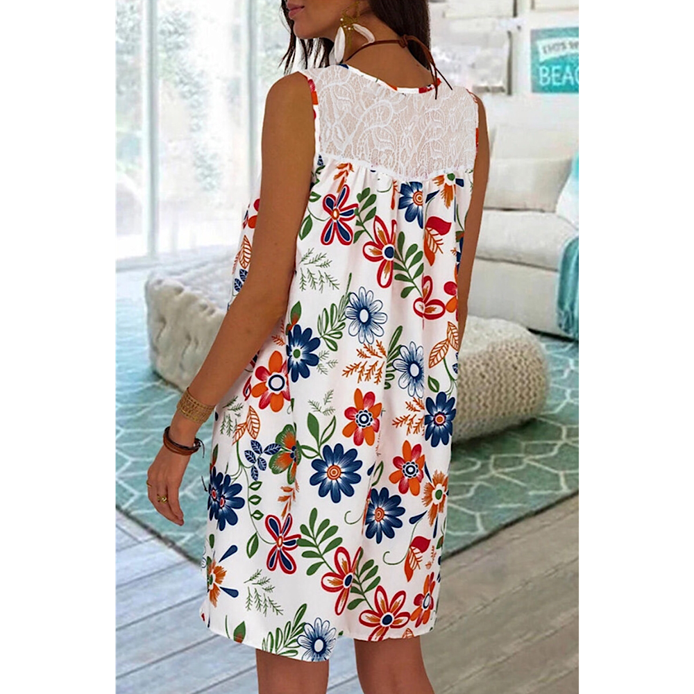 Floral Lace Tunic Dress Medium