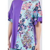 Purple & Floral Plus Size Top