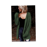 Green Woven Patterned Cardigan