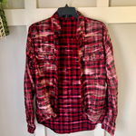 Bleached Black & Red Plaid Flannel