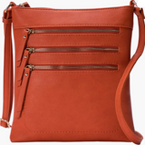 Triple Zip Crossbody, Multiple Color Options