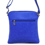 Royal Blue Zip Tassel Crossbody Purse