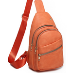 Orange Sling Chest Crossbody Backpack Purse