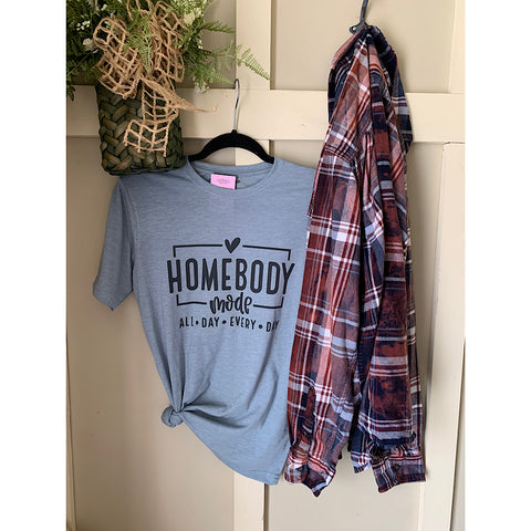 Homebody Mode T-Shirt & Flannel Shirt