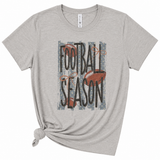 Football Season Polka Dot Accent Graphic T-Shirt, Light Gray
