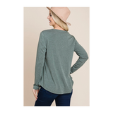 Heather Olive Button Up Plus Size Top