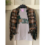 St Patrick Go Lucky Hat Graphic T-Shirt & Bleach Dyed Flannel Set