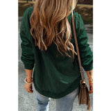 Green Quilted Exposed Seam Hoodie Top