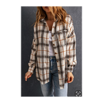 Cream Plaid Flannel Shacket