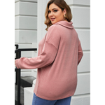 Pink Long Sleeve Henley Plus Size Top