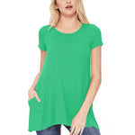 Kelly Green Shark Bite Short Sleeve Top