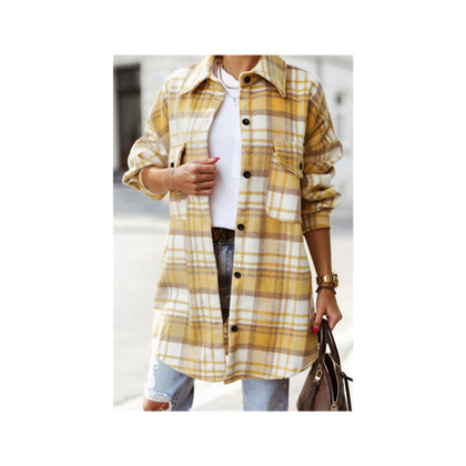 Yellow Plaid Flannel Shacket