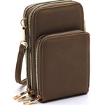 Taupe Cell Phone Crossbody Purse