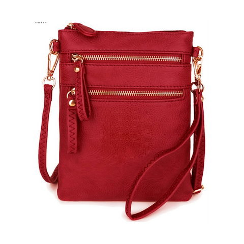 Red Crossbody Hipster Purse