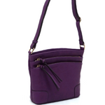 Purple Multi Zip Pocket Crossbody Purse