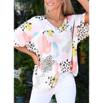 Multi Animal Print Splash Woven Top