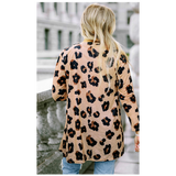 Tan Leopard Print Lightweight Cardigan