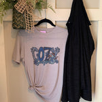 Cozy Season Graphic T-shirt and Black Shacket Set