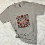 Boho Fall Blush & Bloom Pumpkin Graphic T-Shirt