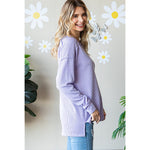 Lilac Ribbed Pullover Plus Size Top