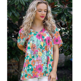 Multicolor Floral Babydoll Top