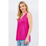 Hot Pink Sleeveless Plus Size Top