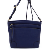 Navy Multi Zip Pocket Crossbody Purse