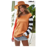 Orange and Mustard Color Block Top