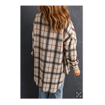 Cream Plaid Flannel Shacket