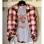 Pink Merry Christmas Santa T-shirt & Flannel