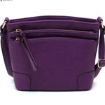 Purple Multi Zip Pocket Crossbody Purse