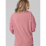 Pink Color Block with Stripe Accents Top
