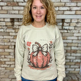 Fall Boho Pumpkin w/Bow Sublimated Gildan Relax Fit Sweatshirt