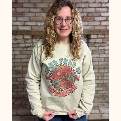 Floral Soul Full of Sunshine Sublimated Gildan Relax Fit Sweatshirt