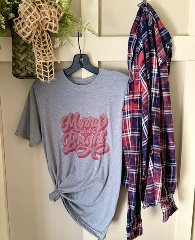 Retro Merry ChristmasTee & Flannel Set