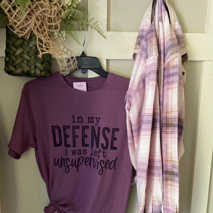 In my Defense Graphic T-Shirt & Bleach Dyed Flannel Set