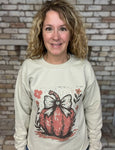 Fall Boho Pumpkin w/Bow Sublimated Gildan Relax Fit Sweatshirt