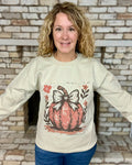 Fall Boho Pumpkin w/Bow Sublimated Gildan Relax Fit Sweatshirt