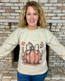 Fall Boho Pumpkin w/Bow Sublimated Gildan Relax Fit Sweatshirt