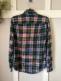 Bleached Green & Blue Plaid Flannel