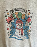 Having a Meltdown Snowman Sublimated Gildan Relax Fit Sweatshirt