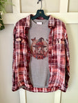 Boho Witch Graphic T-Shirt and Bleached Dyed Flannel Set